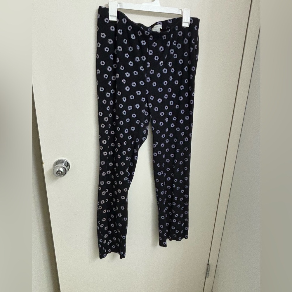 Floral stretch pull-on pants